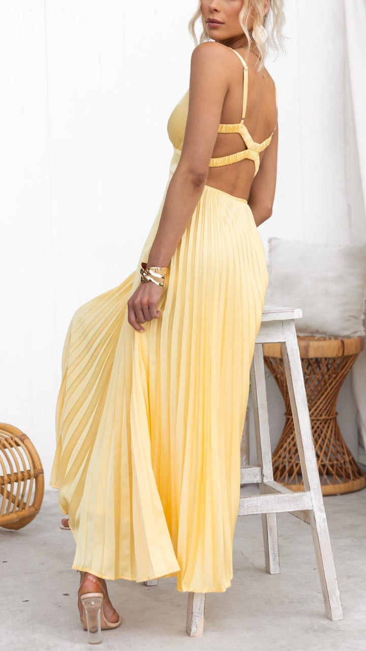 Plissettato | Abito Maxi Scollo V