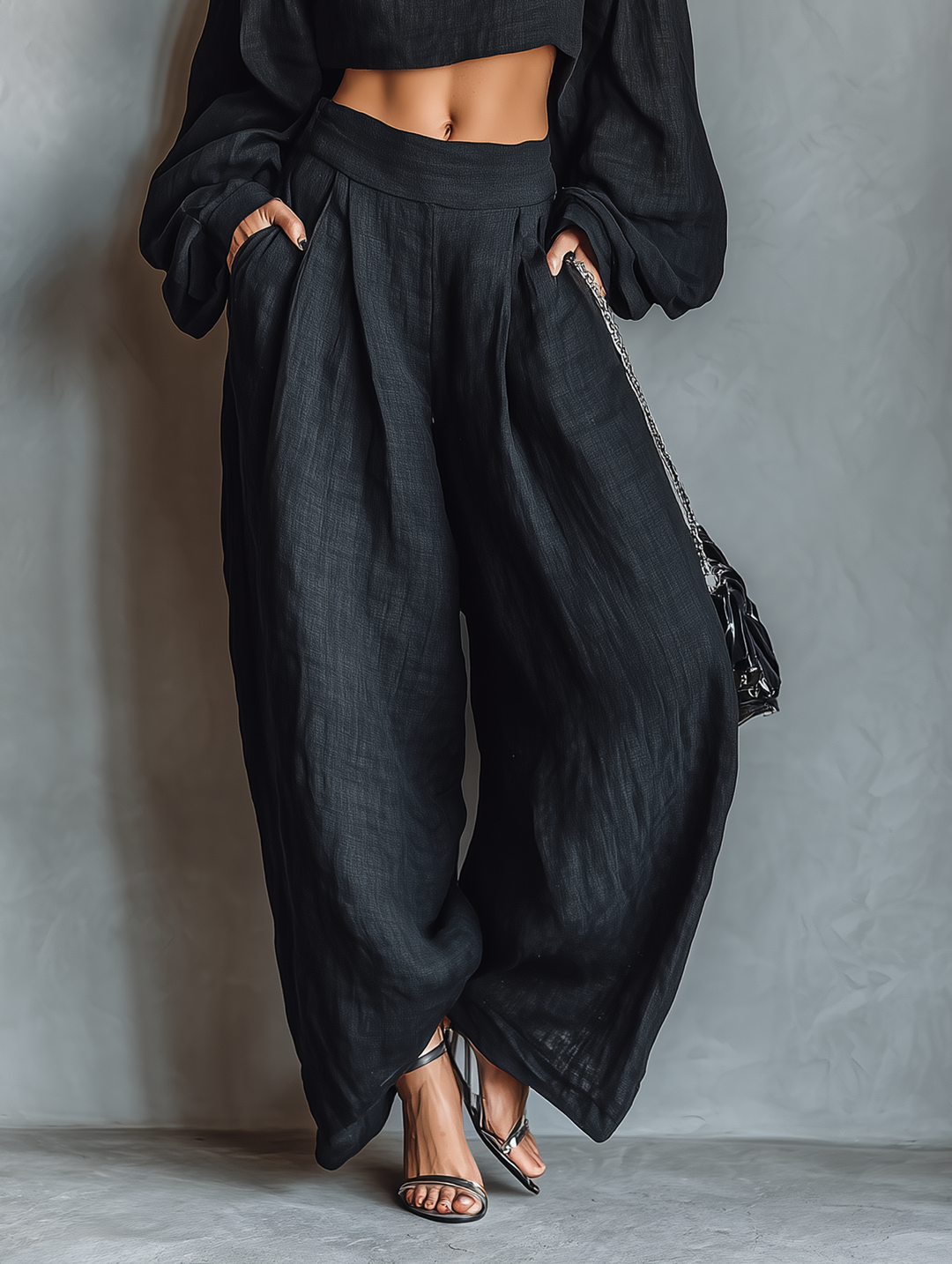 Tess™ | Set con spalle scoperte e pantaloni ampi