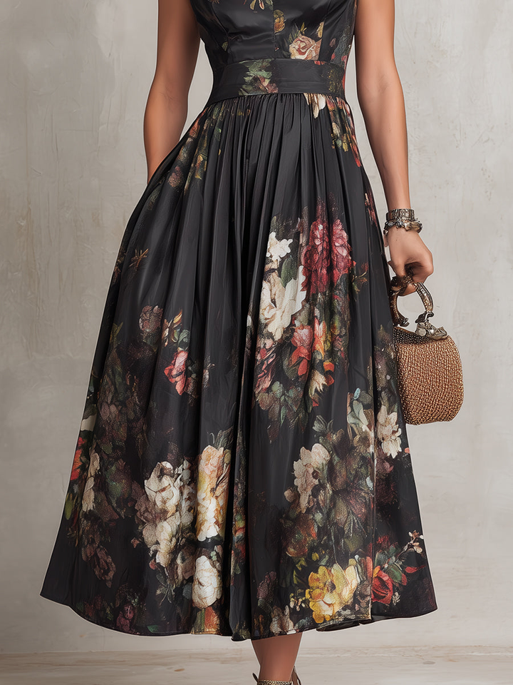 Patricia | Abito Midi Satin Nero