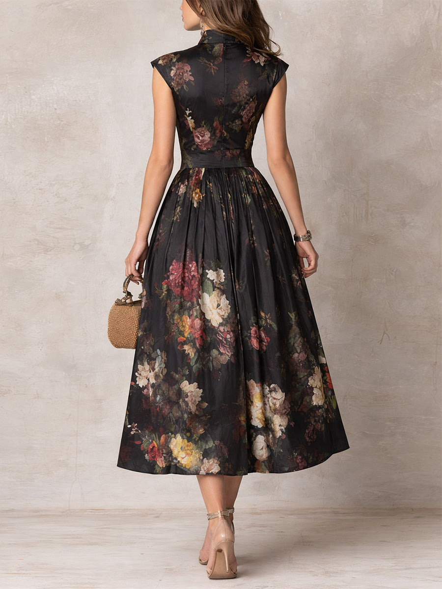 Patricia | Abito Midi Satin Nero