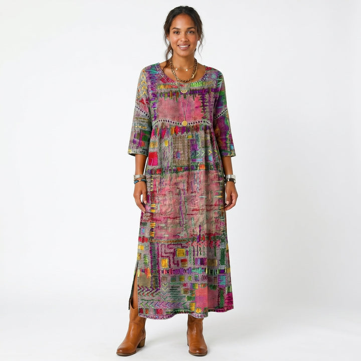 Amélia | Abito Midi Stampa Astratta