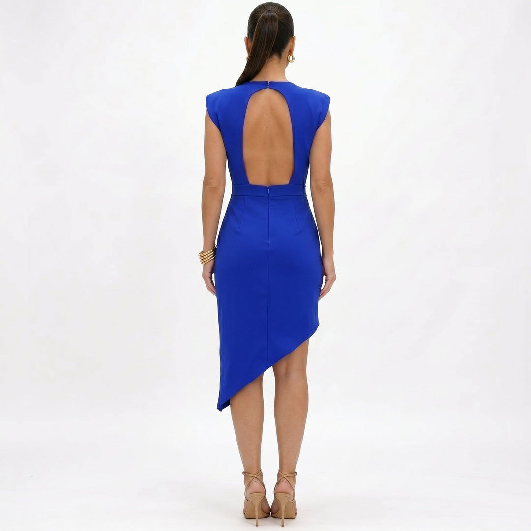 Aurora | Vestito Asimmetrico con Spalle Strutturate