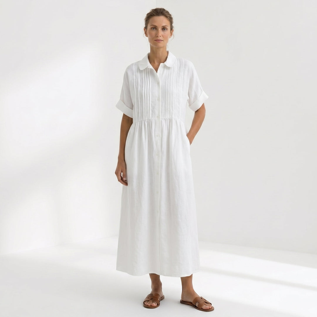 Helena | Abito Pieghe Bottoni