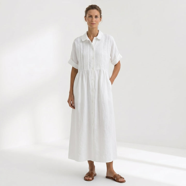 Helena | Abito Pieghe Bottoni