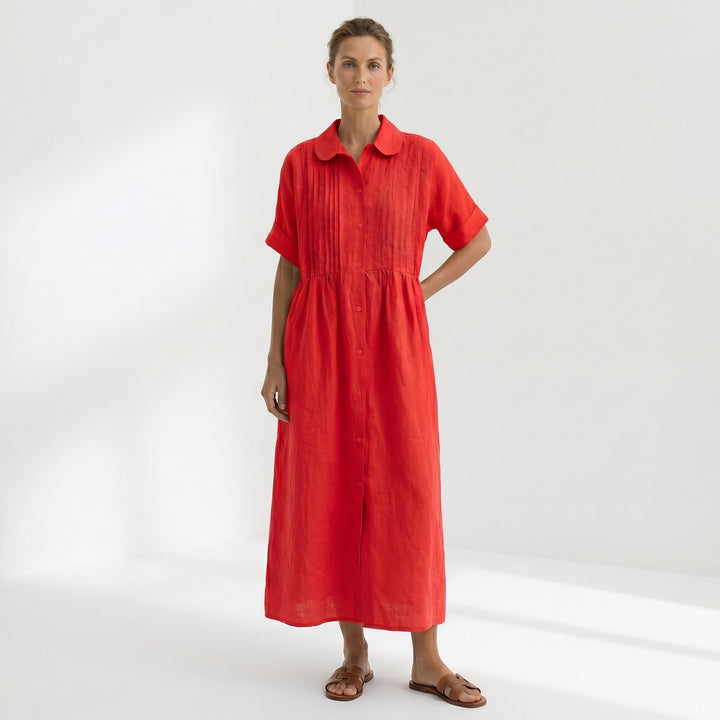 Helena | Abito Pieghe Bottoni