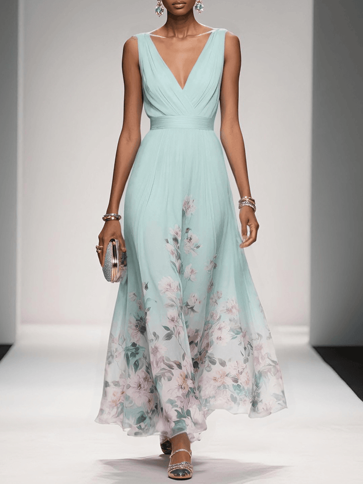Rosa | Abito Maxi Chiffon Blu