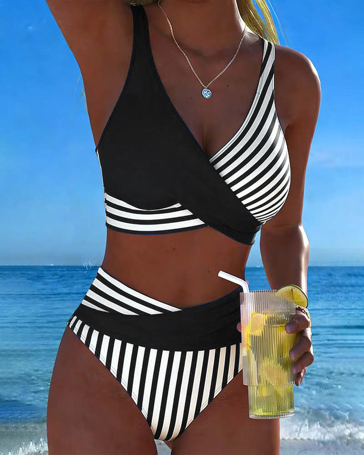 Giulia | Bikini Righe Incrociato
