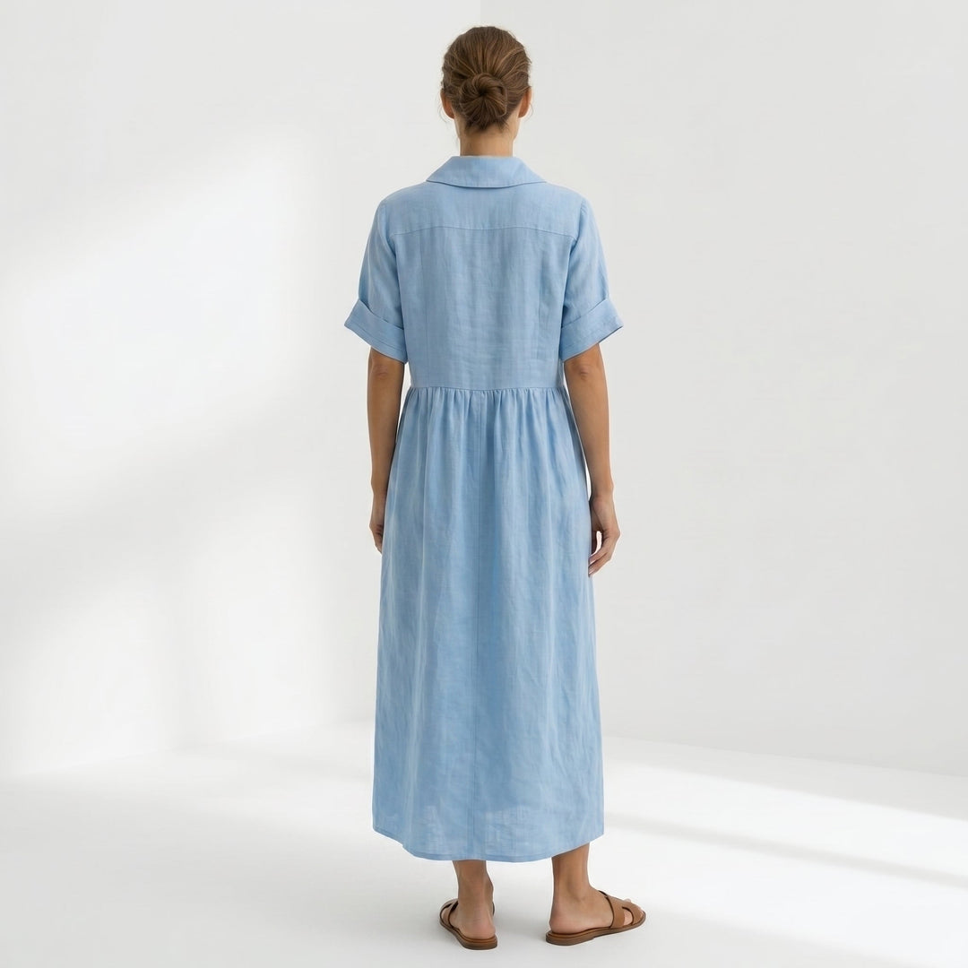 Helena | Abito Pieghe Bottoni