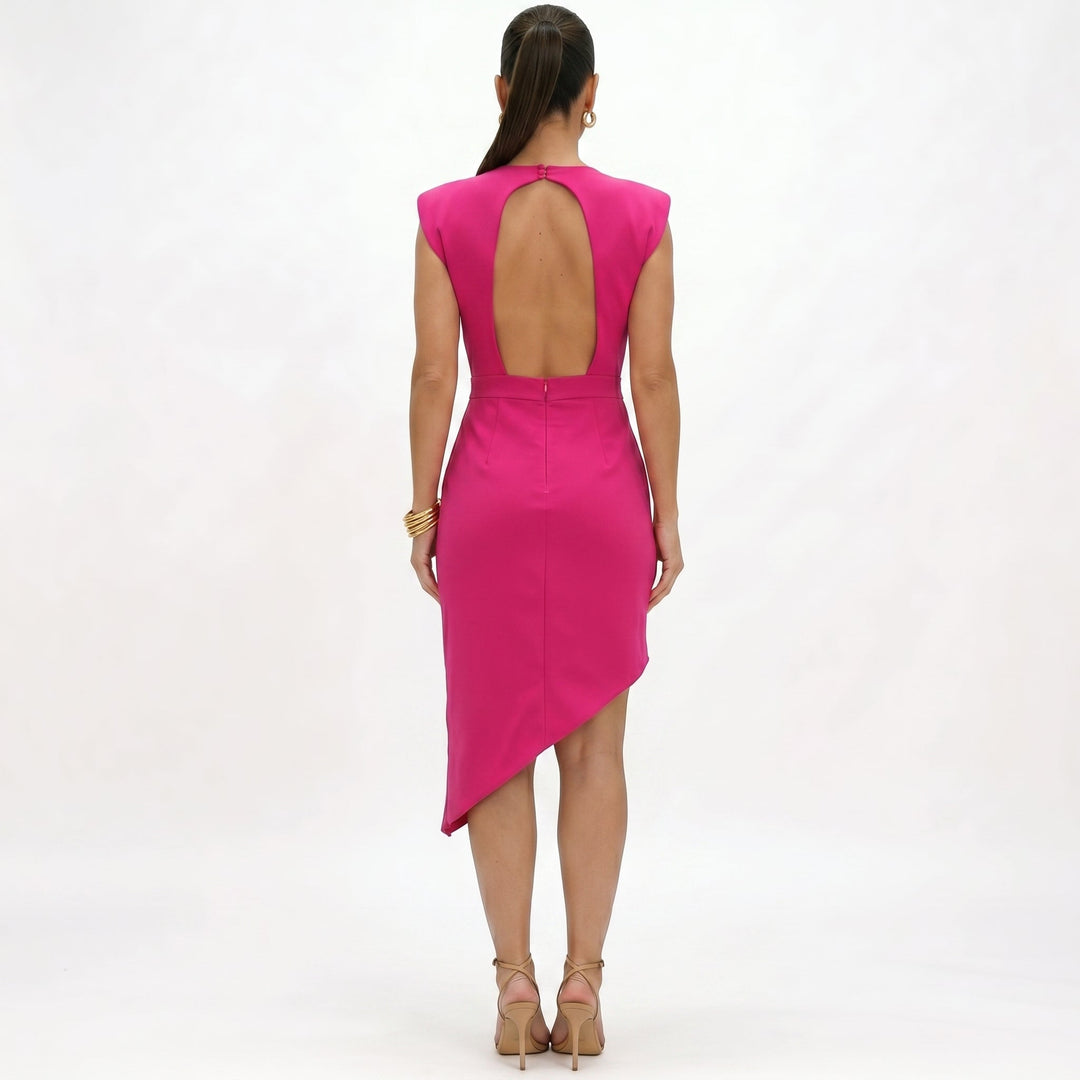 Aurora | Vestito Asimmetrico con Spalle Strutturate