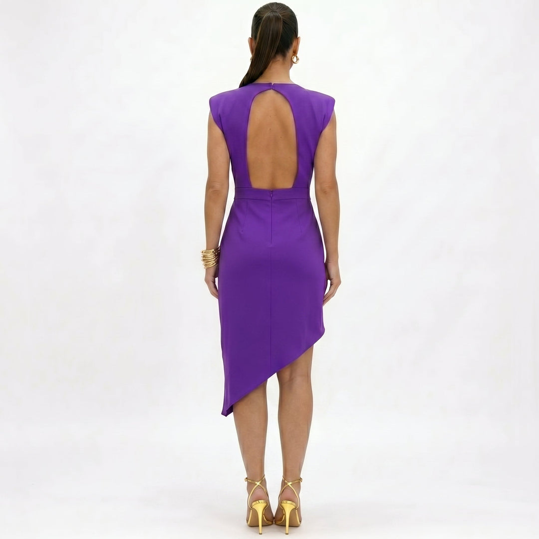 Aurora | Vestito Asimmetrico con Spalle Strutturate