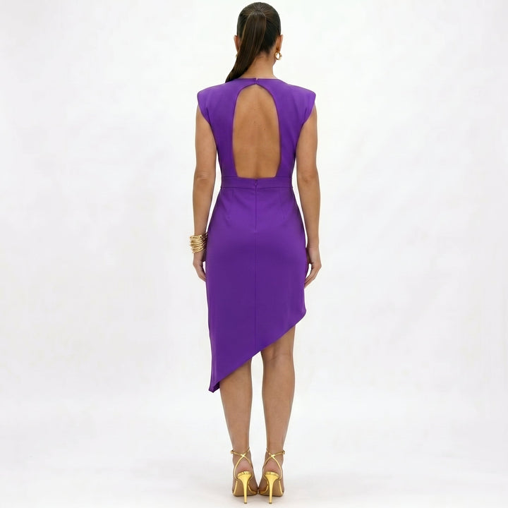 Aurora | Vestito Asimmetrico con Spalle Strutturate