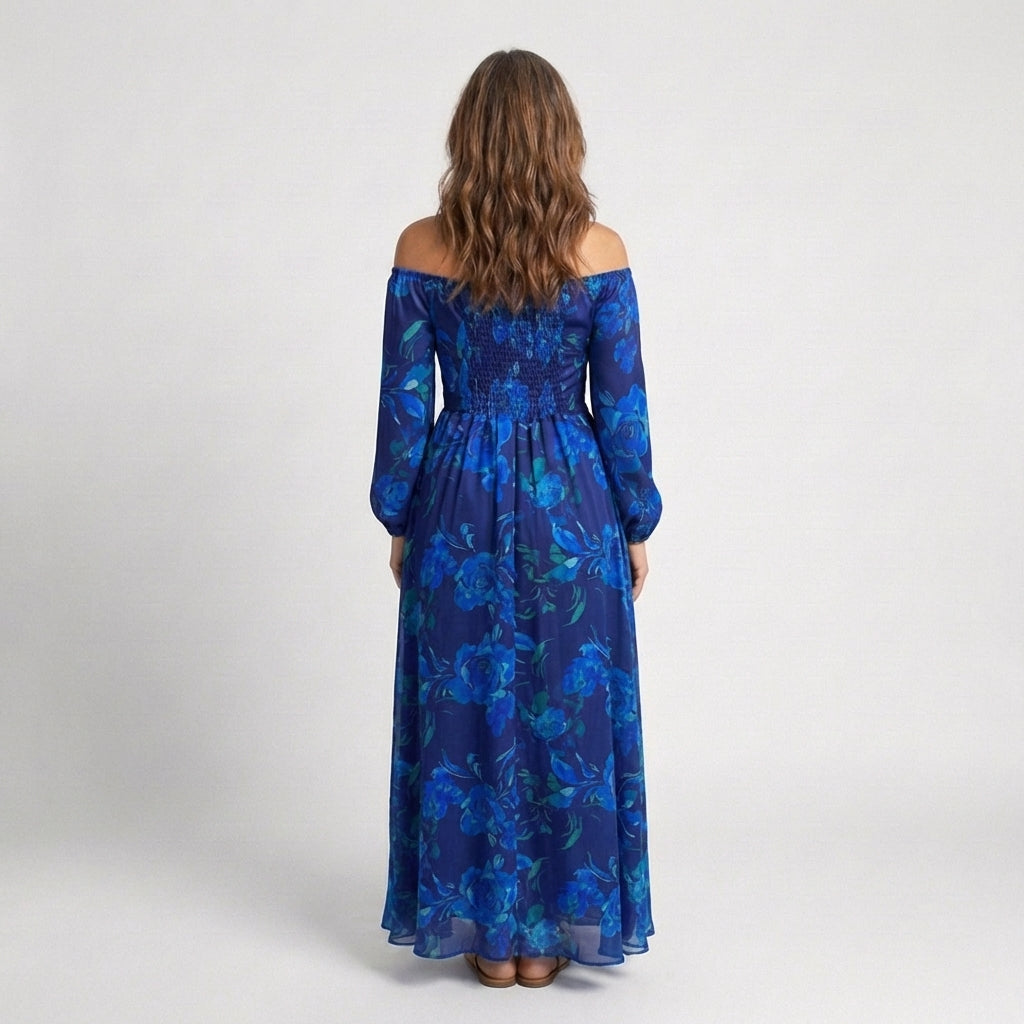 Aspen | Maxi Dress with Floral Print and Off-the-Shoulder Design