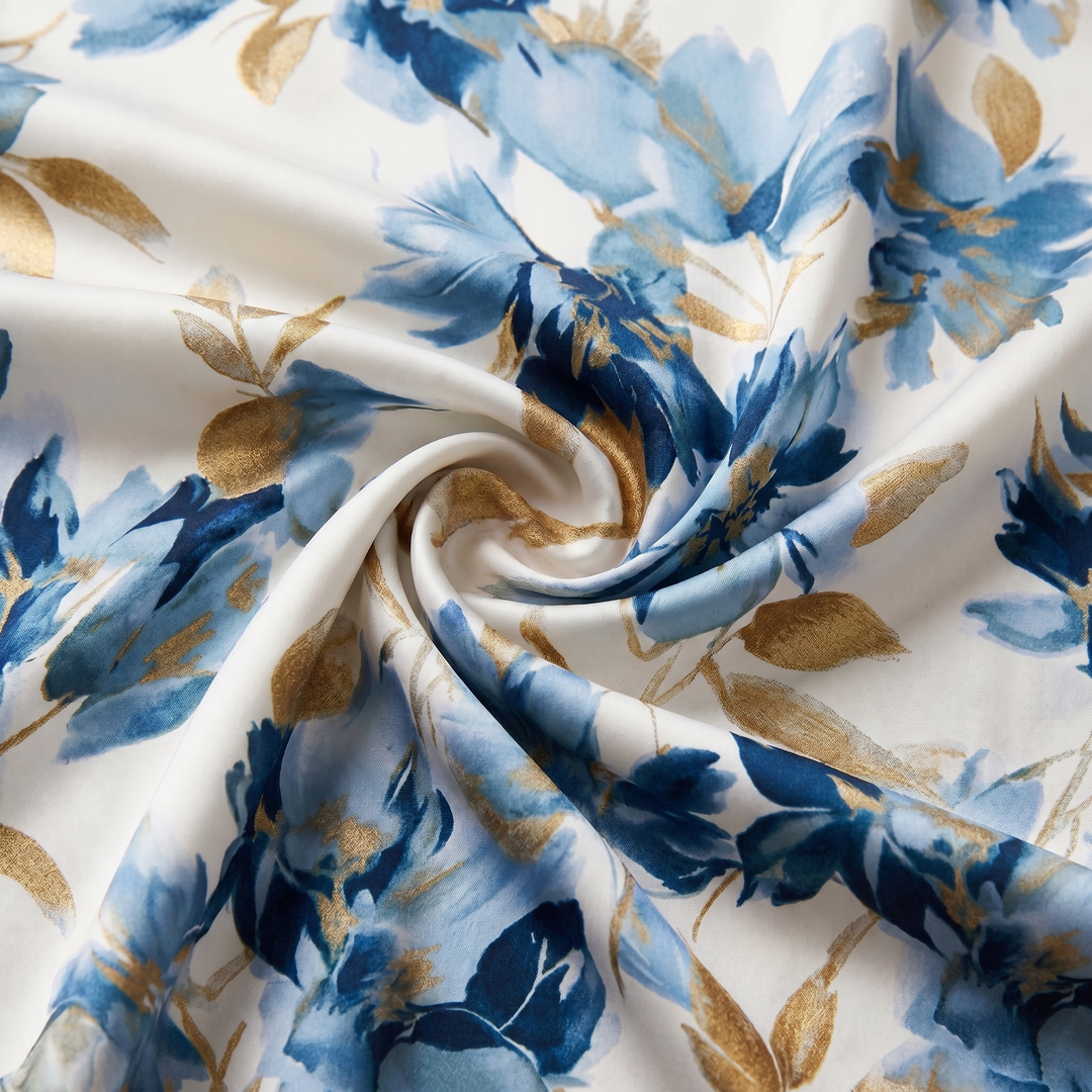 Elara | Vestito Midi a Fiori con Legatura in Vita