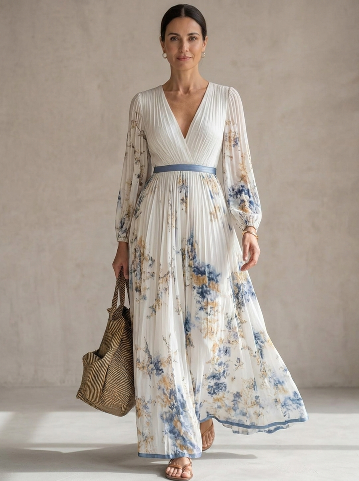 Amalia | Abito Maxi Chiffon Bianco