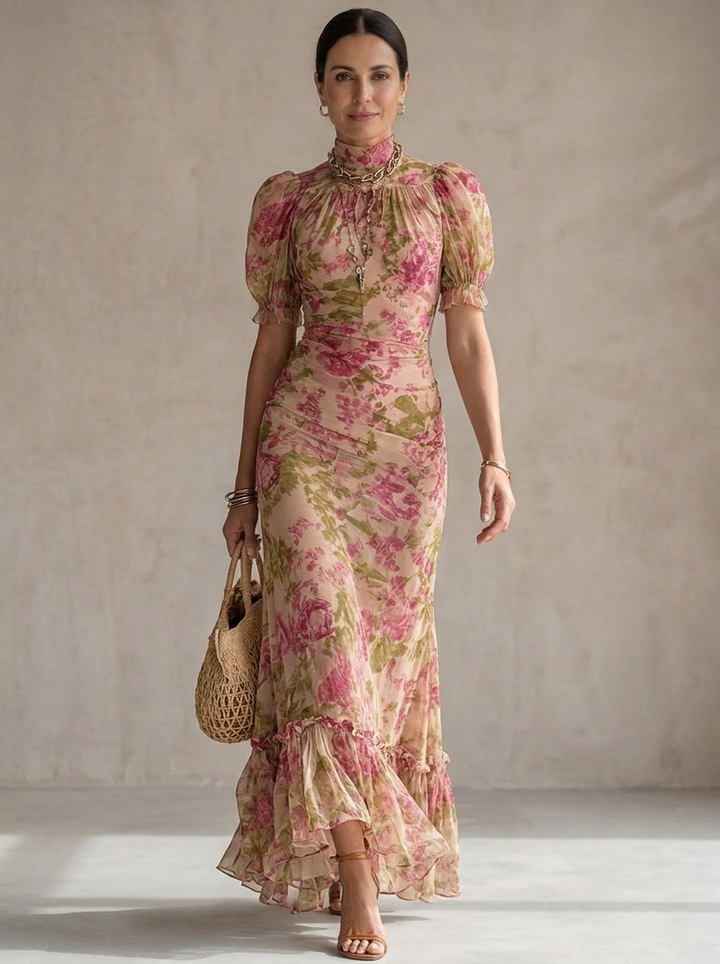 Mae | Abito Maxi Vintage Maniche Balloon