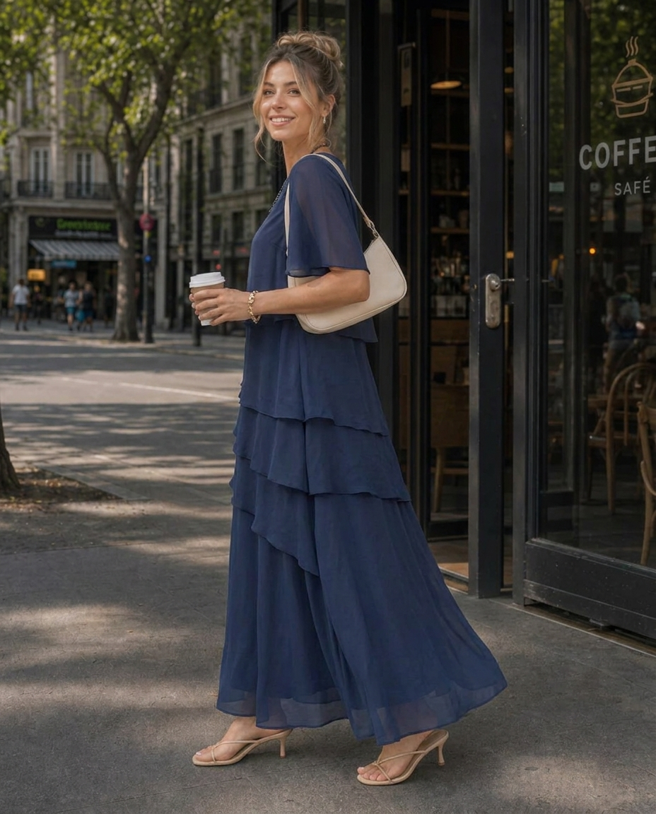 Mara™ | Abito Elegante con Volant e Fit Flattering
