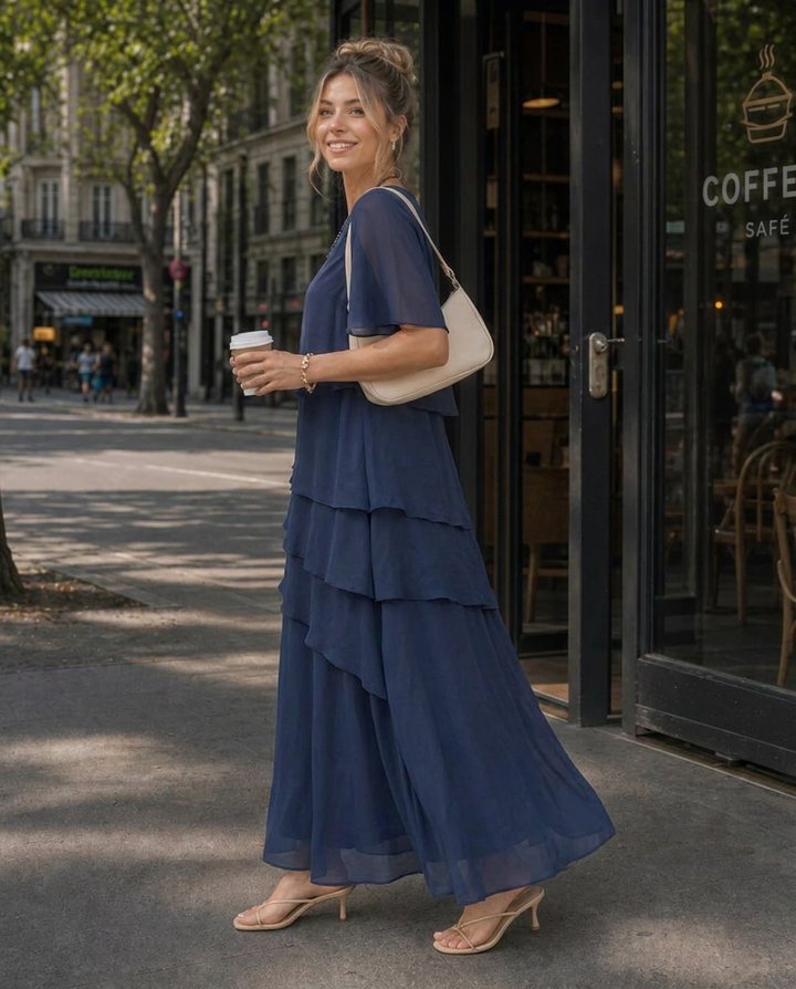 Mara™ | Abito Elegante con Volant e Fit Flattering