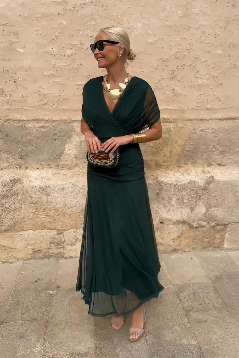 ANA | Elegante Maxi Vestito Plissettato