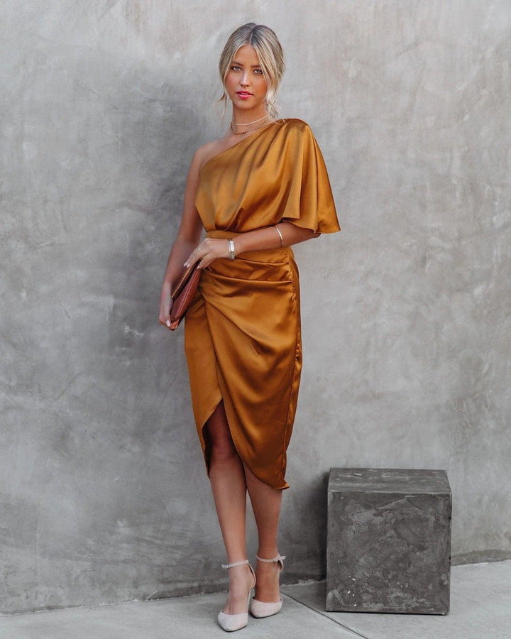 Vestito Midi Elegante in Raso