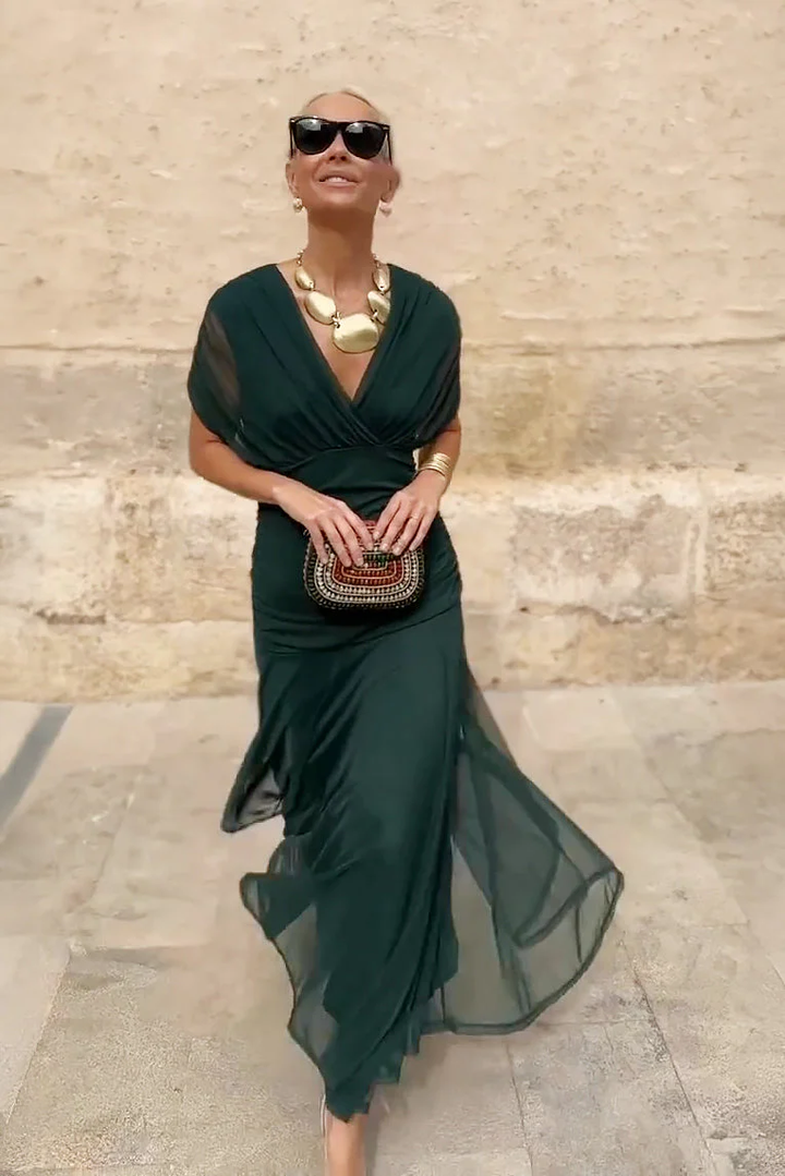 ANA | Elegante Maxi Vestito Plissettato