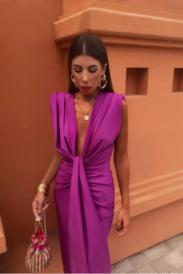Valentina | Midi Abito Scollo Profondo