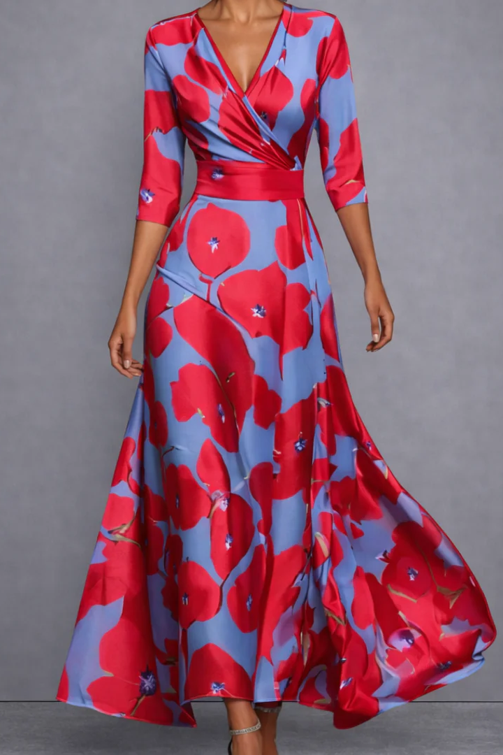 Emilia | Elegante Vestito con Motivo Floreale