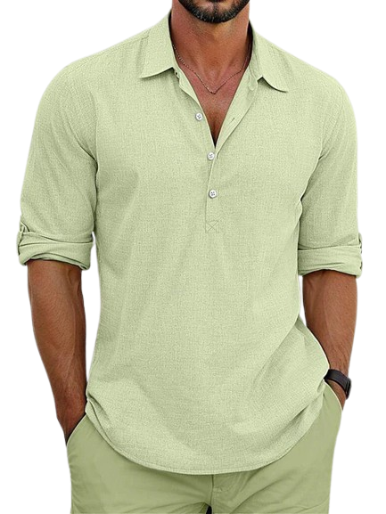 Archie | Classica Camicia in Misto Cotone e Lino, Un'Eleganza Senza Tempo