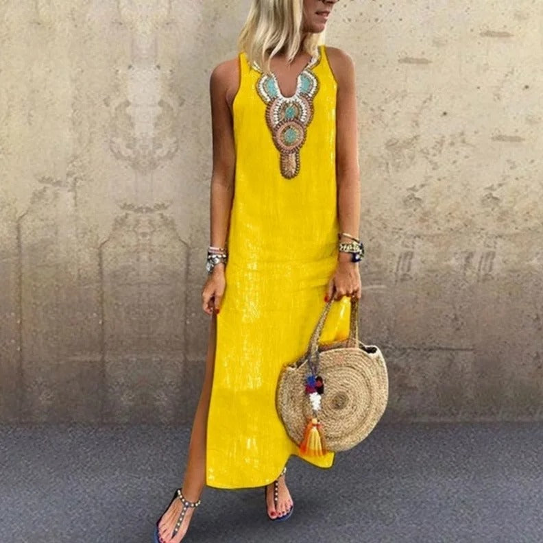 Nerea | Maxi Abito Bohemien con Scollo a V