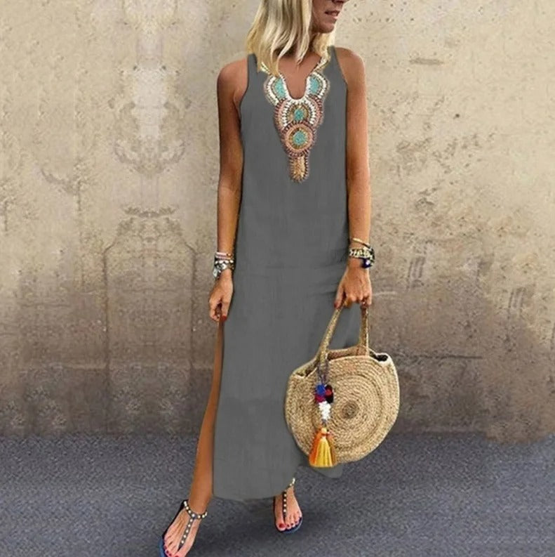 Nerea | Maxi Abito Bohemien con Scollo a V