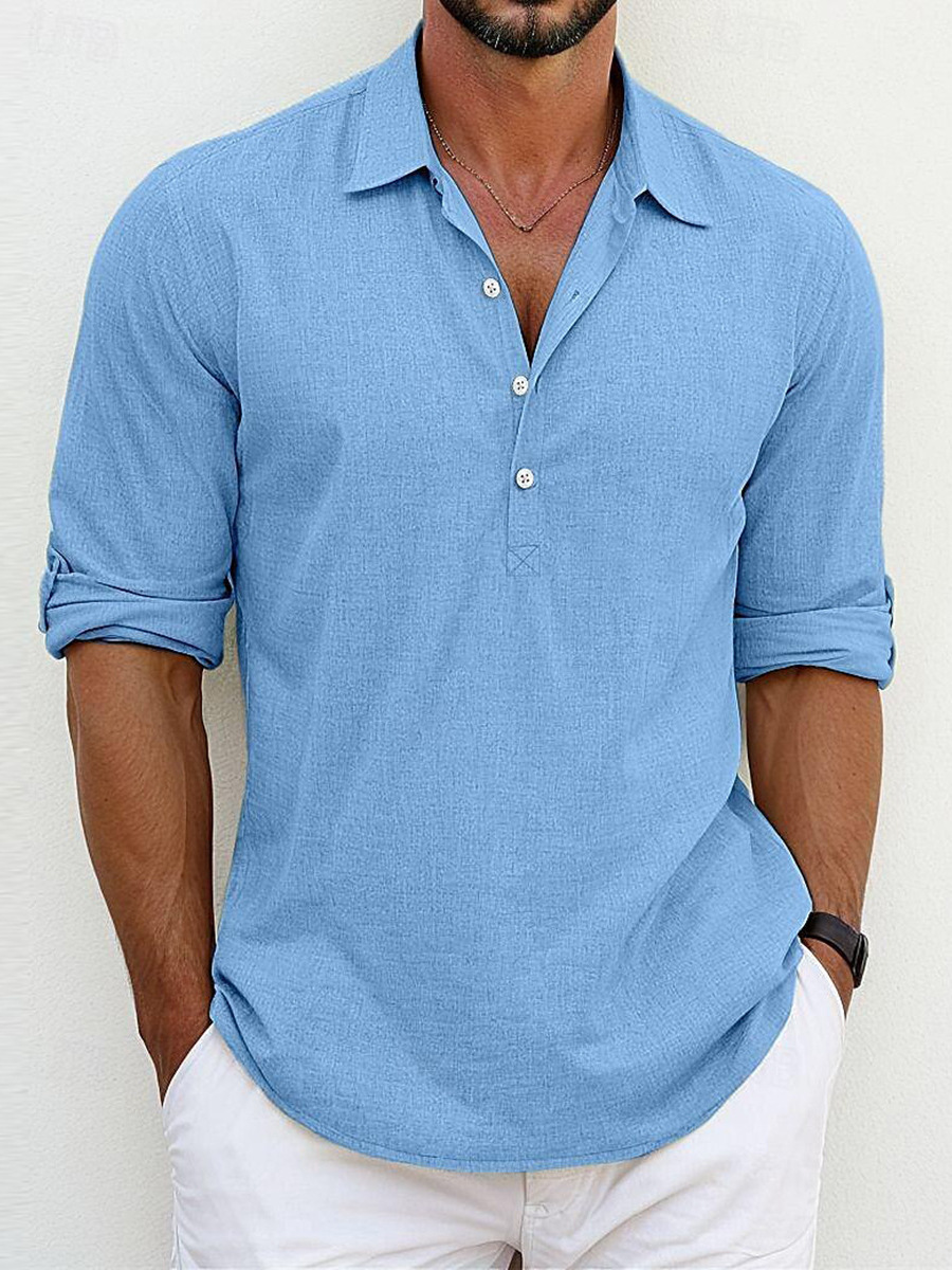 Archie | Classica Camicia in Misto Cotone e Lino, Un'Eleganza Senza Tempo