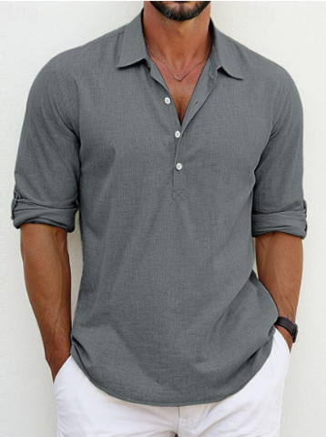Archie | Classica Camicia in Misto Cotone e Lino, Un'Eleganza Senza Tempo