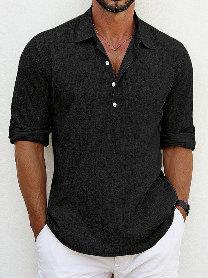 Archie | Classica Camicia in Misto Cotone e Lino, Un'Eleganza Senza Tempo