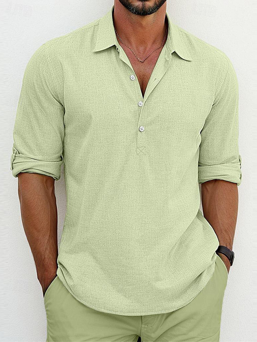 Archie | Classica Camicia in Misto Cotone e Lino, Un'Eleganza Senza Tempo