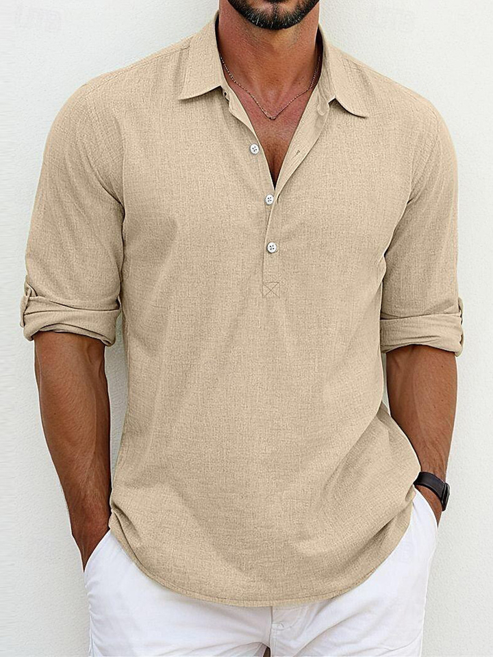 Archie | Classica Camicia in Misto Cotone e Lino, Un'Eleganza Senza Tempo
