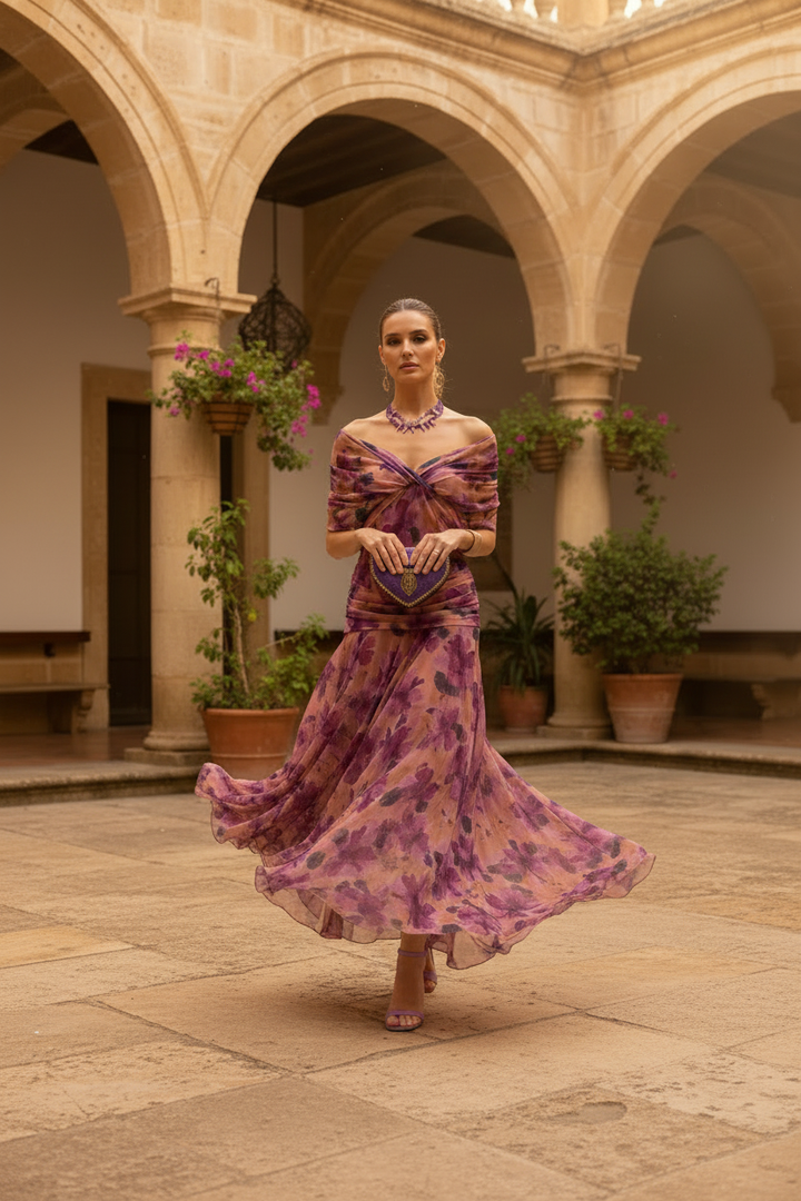 Maxi Abito Drappeggiato