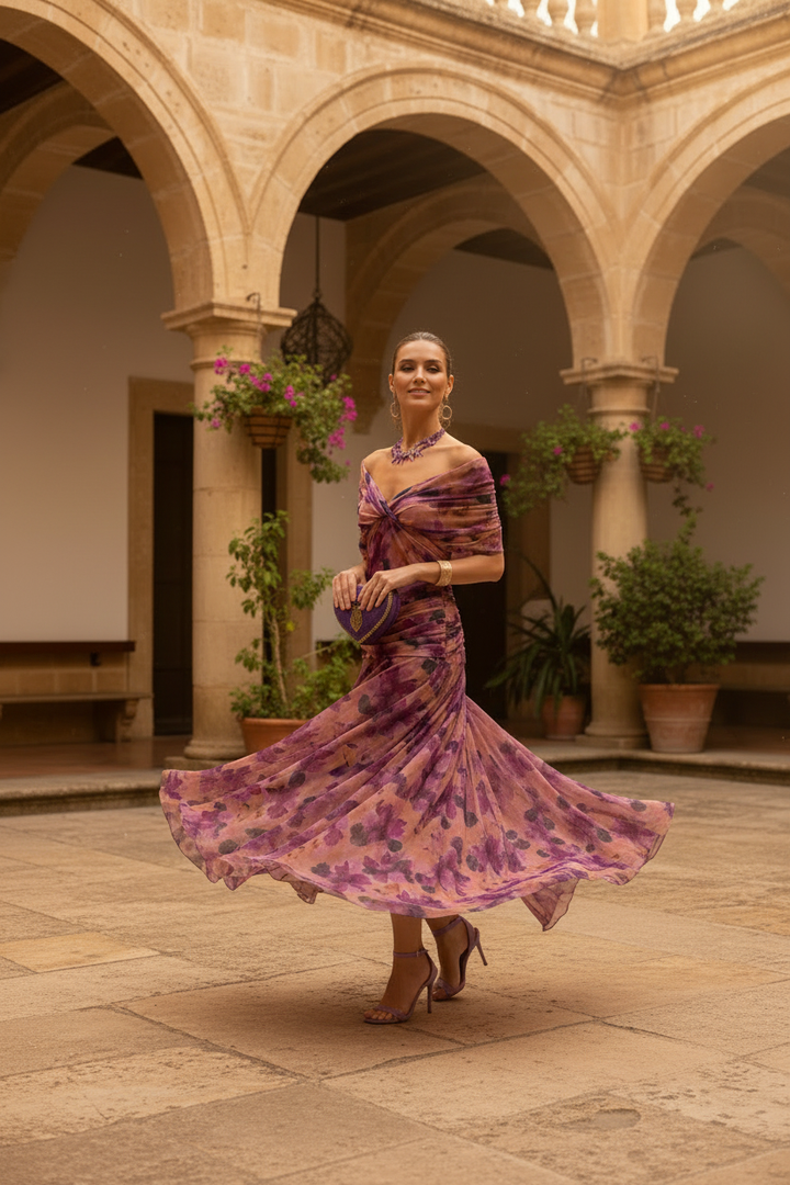 Maxi Abito Drappeggiato