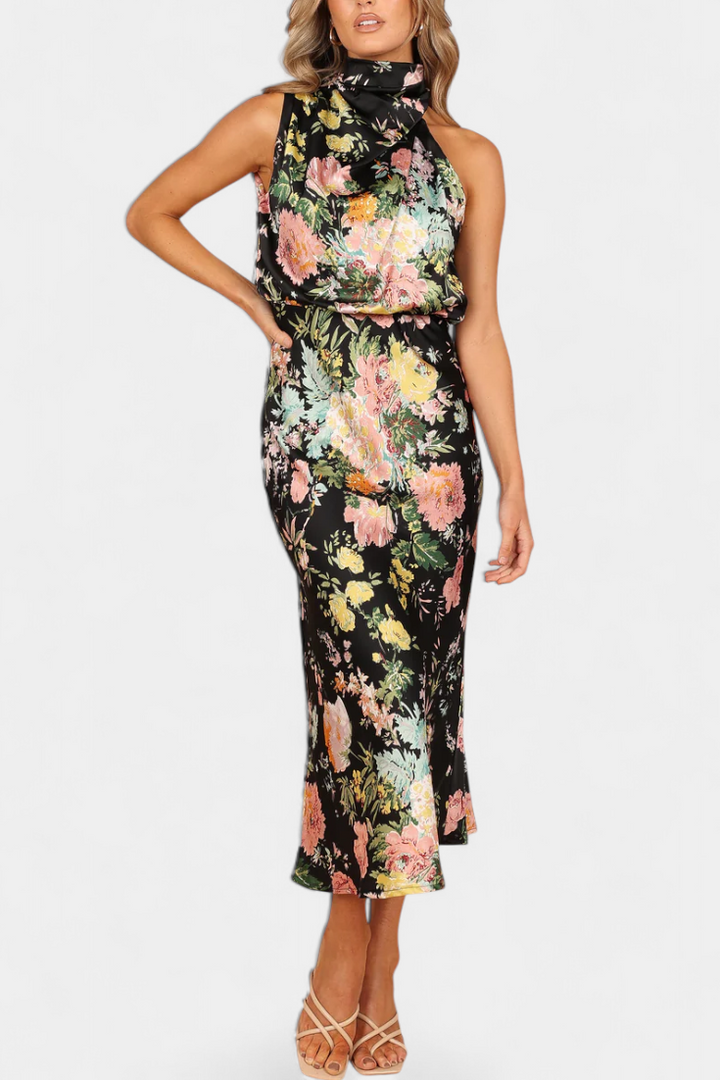 Lisa | Abito Maxi Halter Floreale