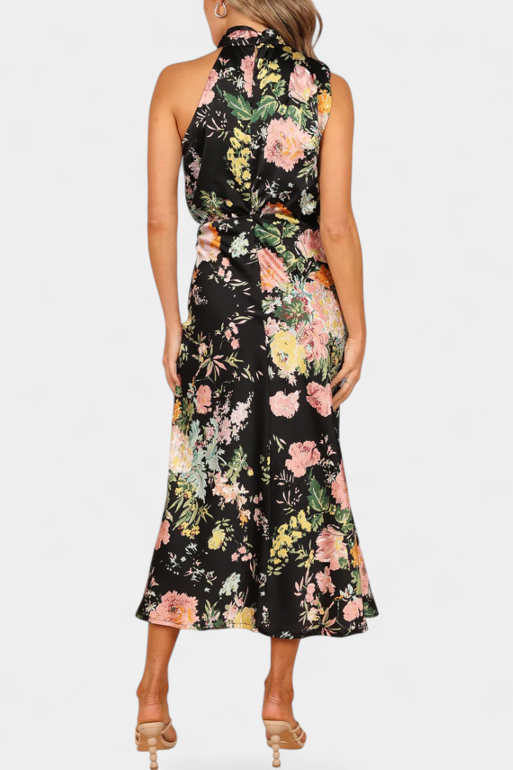 Lisa | Abito Maxi Halter Floreale