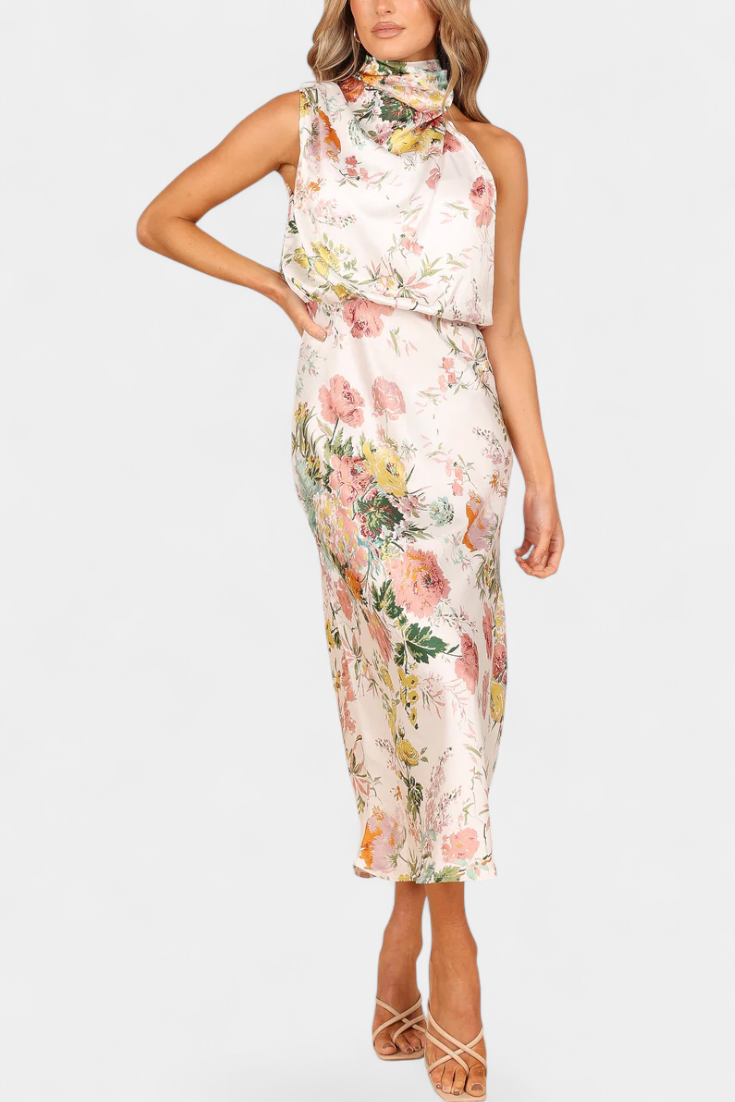 Lisa | Abito Maxi Halter Floreale
