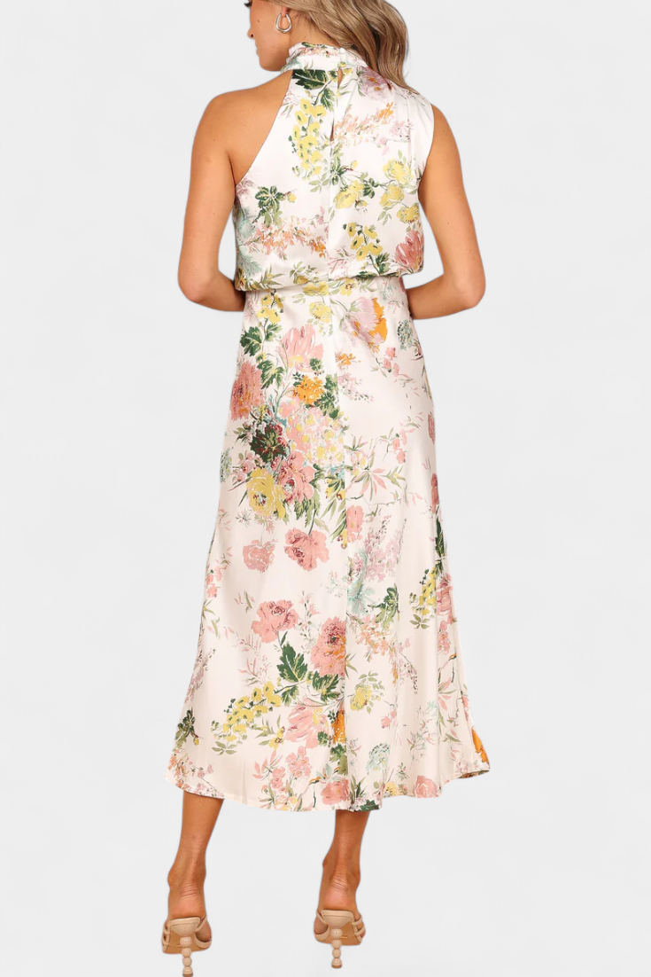 Lisa | Abito Maxi Halter Floreale