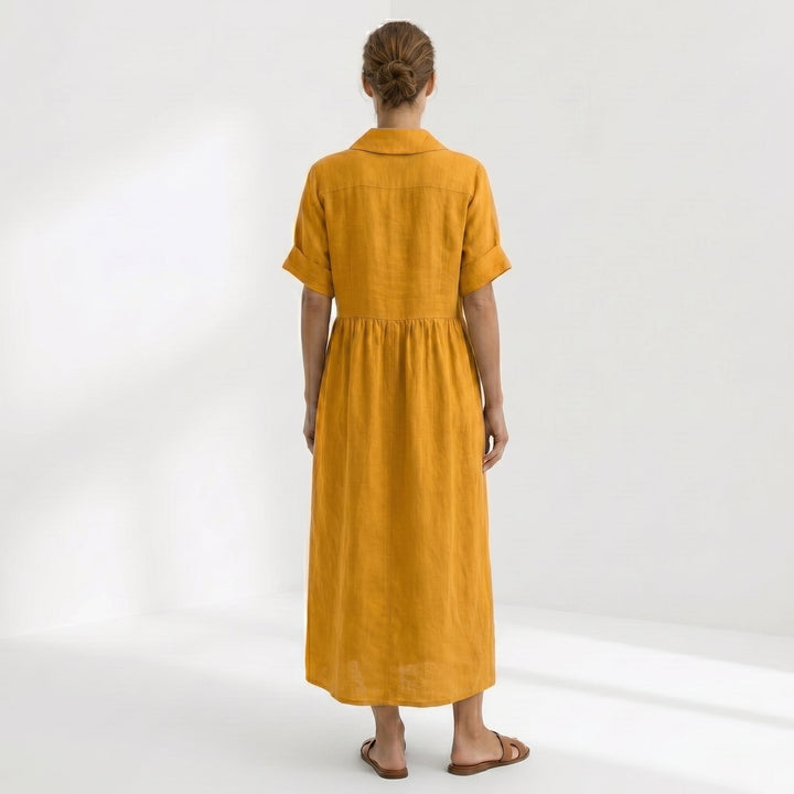 Helena | Abito Pieghe Bottoni