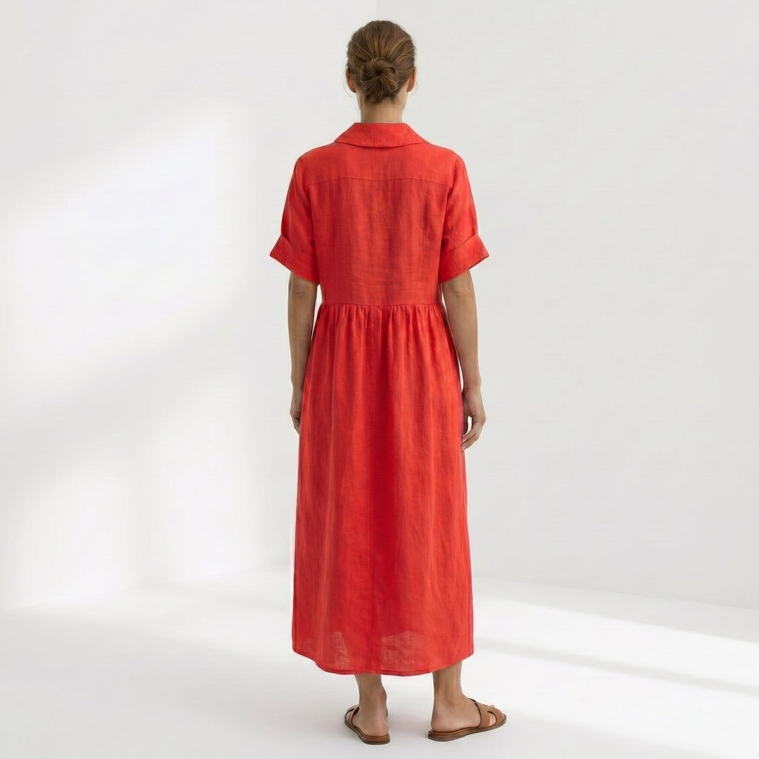 Helena | Abito Pieghe Bottoni