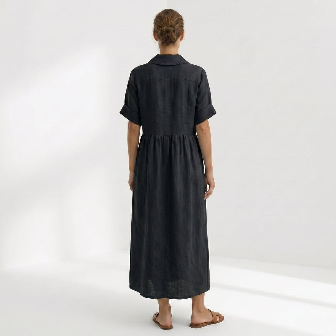 Helena | Abito Pieghe Bottoni