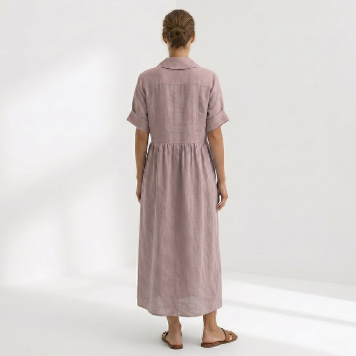 Helena | Abito Pieghe Bottoni