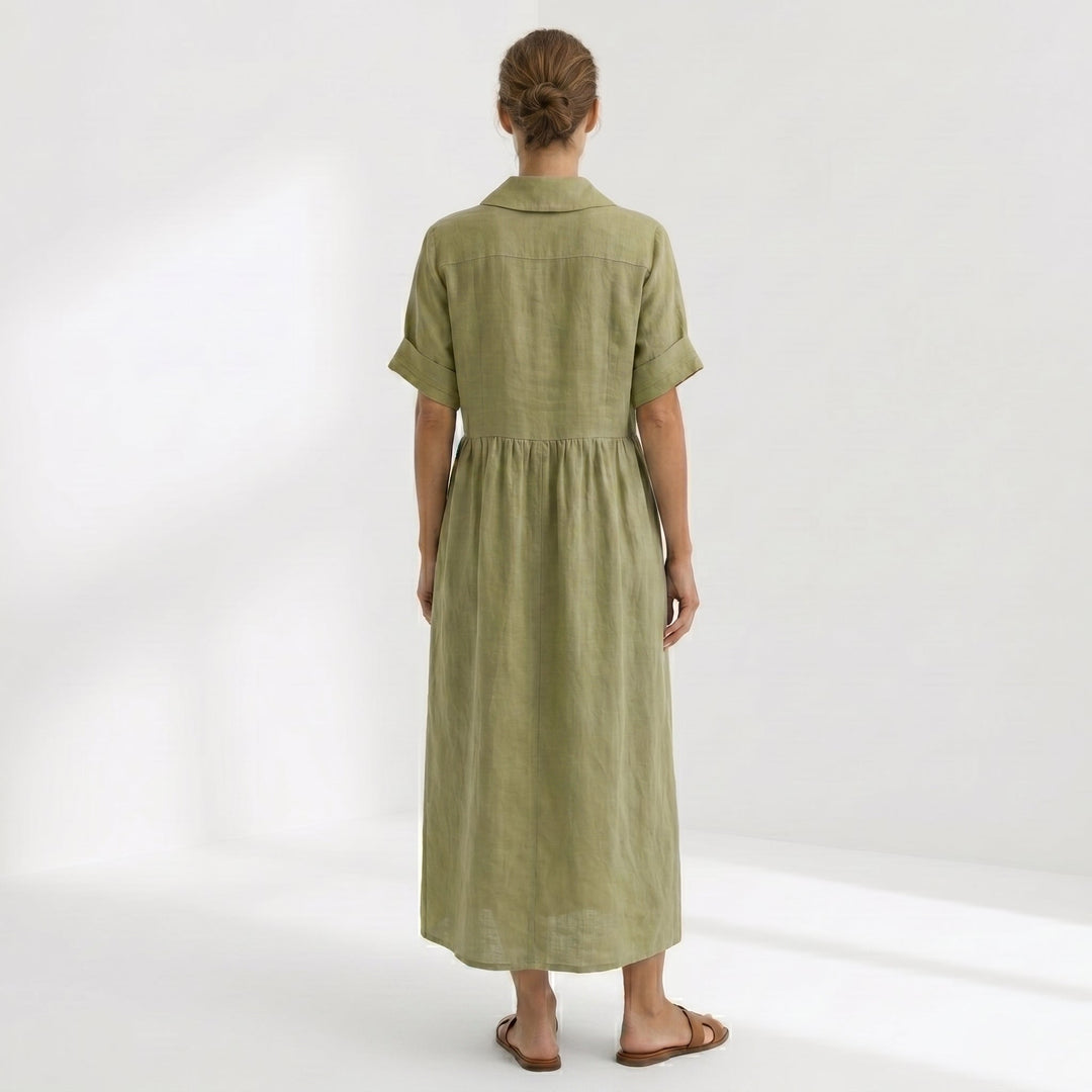 Helena | Abito Pieghe Bottoni