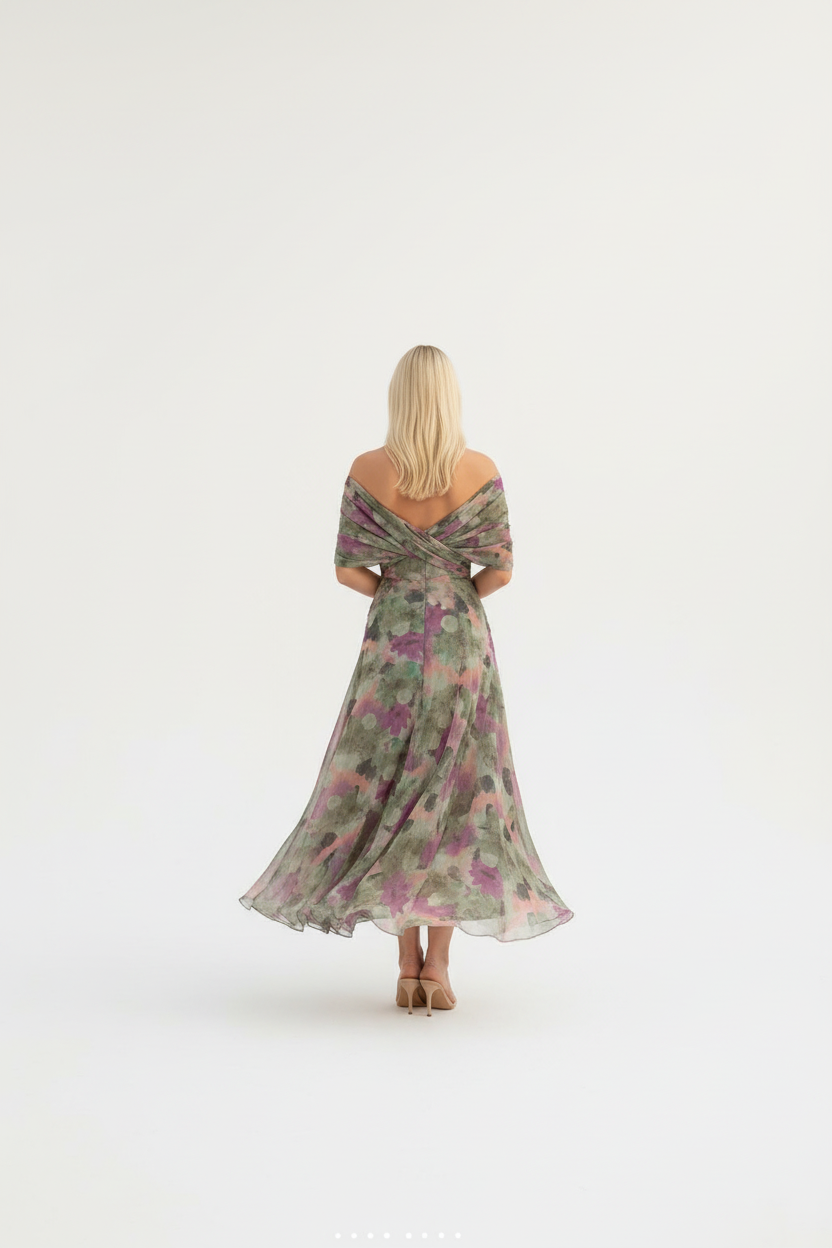 Maxi Abito Drappeggiato