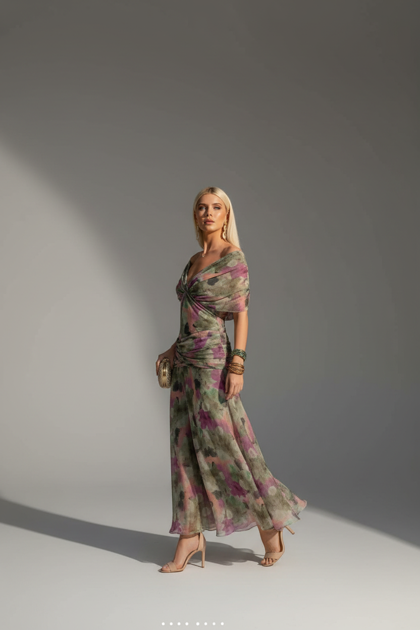 Maxi Abito Drappeggiato
