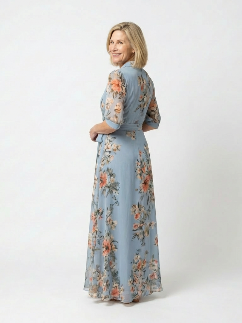 Elowen | Maxi Dress with V-Neck and Floral Print