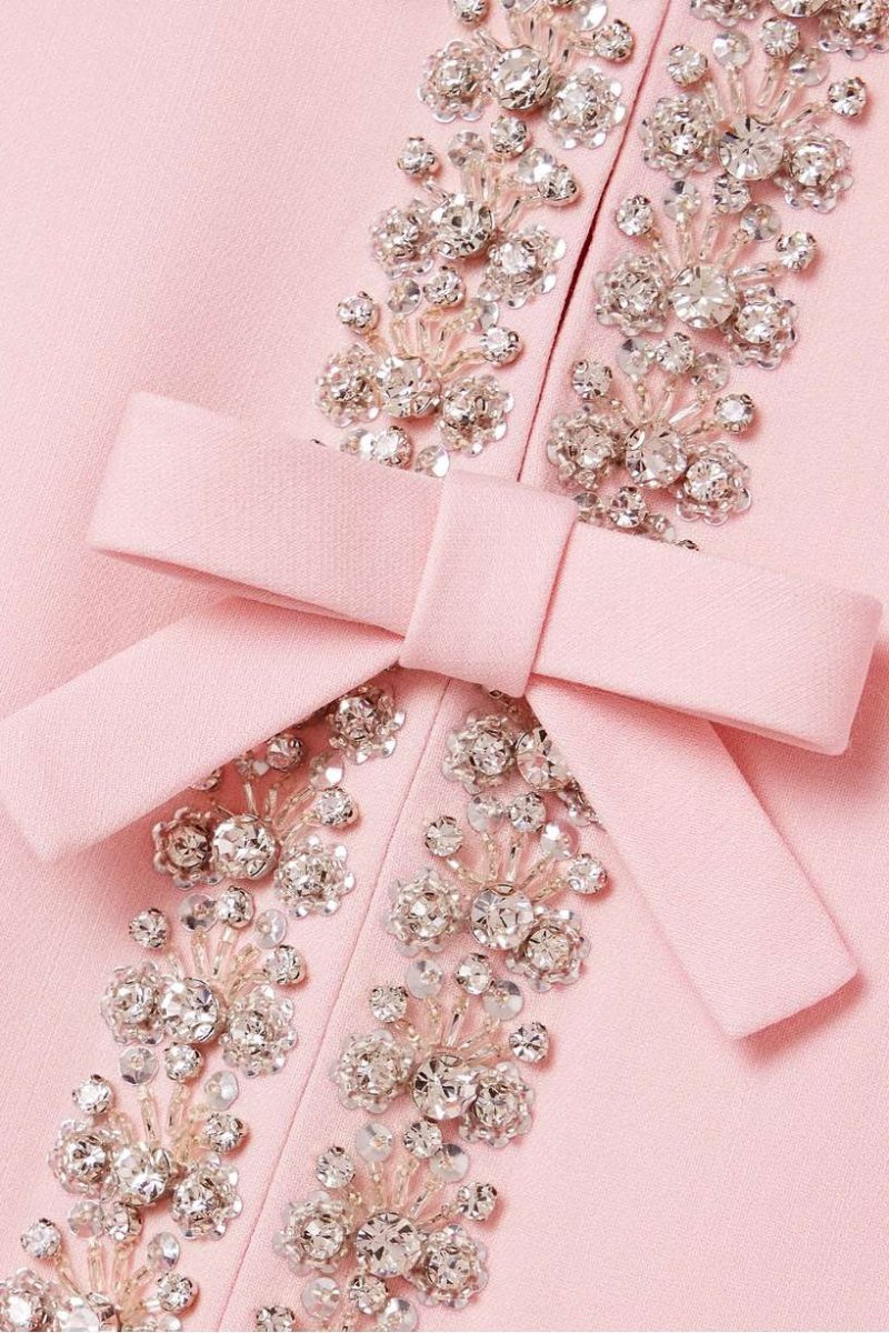 Aria™ | Abito Elegante con Cristalli e Fiocco