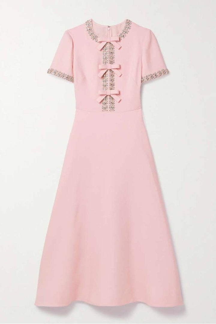 Aria™ | Abito Elegante con Cristalli e Fiocco